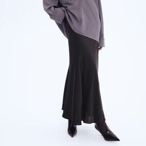 Black Satin Maxi Skirt